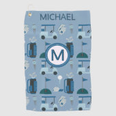 Mannen Stijlvolle Aangepaste Monogram Naam Golfhanddoek (Voorkant)