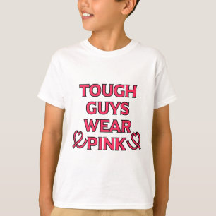 Mannen stoere jongens Draag roze borstkanker T-shirt