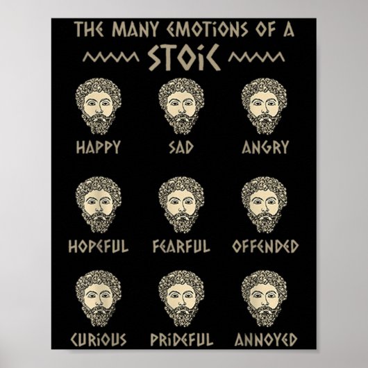 Mannen stoïcisme citaat Marcus Aurelius Filosofie Poster (Voorkant)