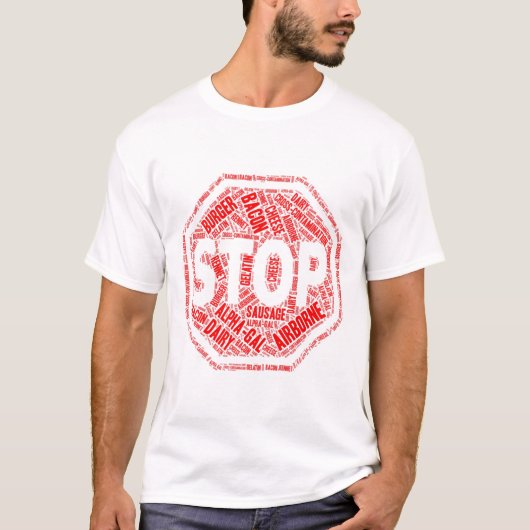 Mannen "STOP ALPHA-GAL" - shirt voor bewustwording (Voorkant)