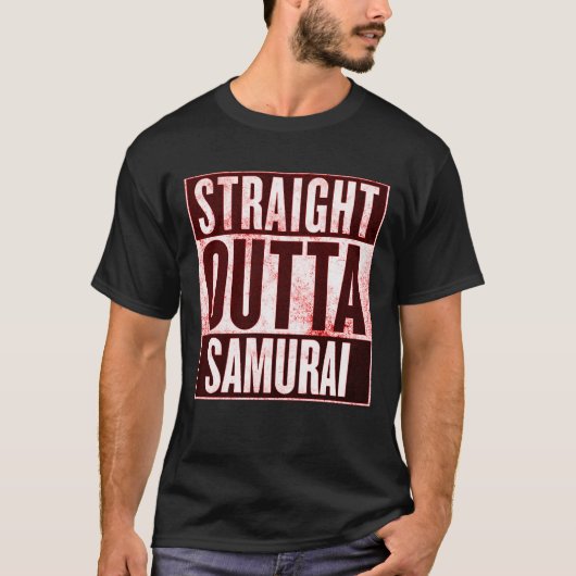 Mannen Straight Outta Samurai Graphic T-shirt (Voorkant)
