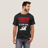 Mannen strategisch pensioenplan Rest Relax Herhale T-shirt (Voorkant volledig)