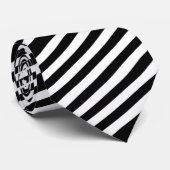 Mannen Stropdas-Black & White Stripes Stropdas (Opgerold)