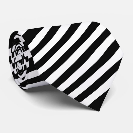 Mannen Stropdas-Black & White Stripes Stropdas (Opgerold)