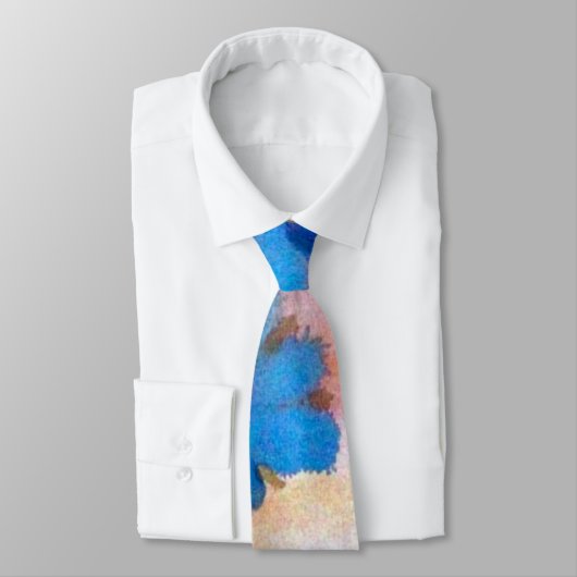 Mannen-Stropdas Blauwe Bloemen Stropdas (Gebonden)