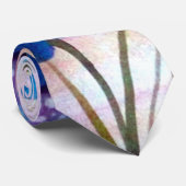 Mannen-Stropdas Blauwe Bloemen Stropdas (Opgerold)