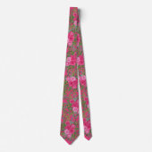 Mannen Stropdas Bright Pink Floral Bruiloft (Voorkant)