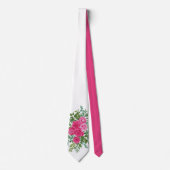 Mannen Stropdas Bright Pink Floral Bruiloft (Voorkant)
