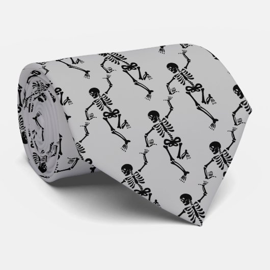 Mannen Stropdas-Halloween dansskeletten Stropdas (Opgerold)