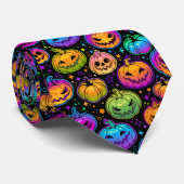 Mannen Stropdas-Halloween Pumpkins Stropdas (Opgerold)