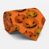 Mannen Stropdas-Halloween Pumpkins Stropdas (Opgerold)