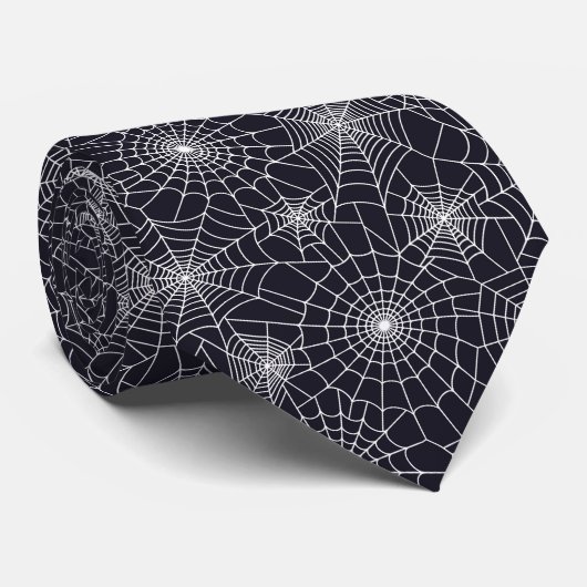 Mannen Stropdas-Halloween Spider Webs Stropdas (Opgerold)