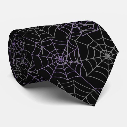 Mannen Stropdas-Halloween Spider Webs Stropdas (Opgerold)