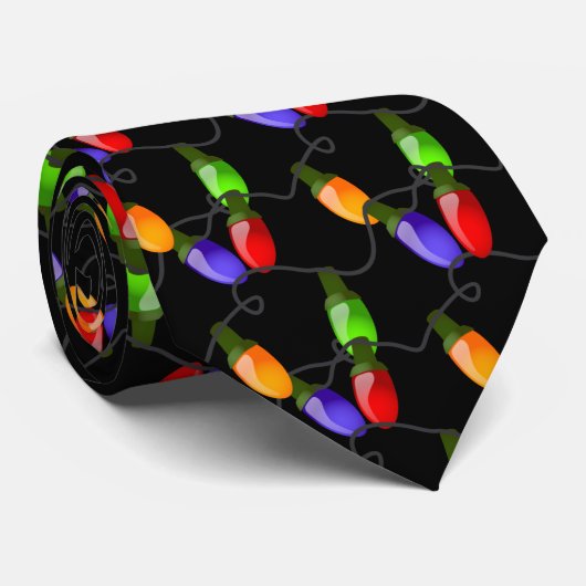 Mannen Stropdas-kerstlampjes Stropdas (Opgerold)