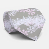Mannen Stropdas-kerstsnowflakes-grijs Stropdas (Opgerold)