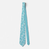 Mannen Stropdas-kerstsnowflakes in TURQ Blue Stropdas (Voorkant)