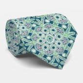 Mannen Stropdas met groen Medallions ontwerp (Opgerold)