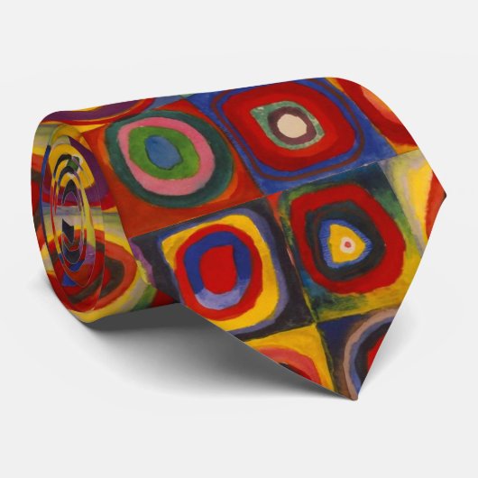 Mannen Stropdas met Kandinsky's pleinen en cirkels (Opgerold)