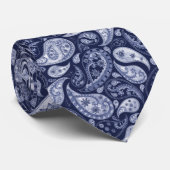 Mannen Stropdas Navy Paisley (Opgerold)