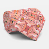 Mannen Stropdas Peachy Dahlia Sm Print (Opgerold)