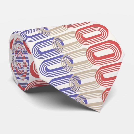 Mannen Stropdas Retro Style Pattern Print (Opgerold)