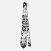 mannen stropdas zwarte en witte rozenroos (Voorkant)