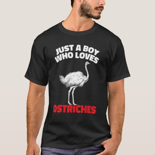 Mannen struisvogel, gewoon een jongen die van stru t-shirt (Voorkant)