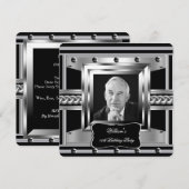 Mannen Studs Black Silver Birthday Foto 2 Kaart (Voorkant / Achterkant)