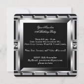 Mannen Studs Black Silver Birthday Foto 2 Kaart (Achterkant)