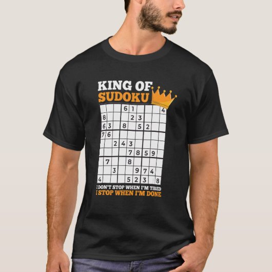 Mannen sudoku puzzle die oplost voor een sudoku - t-shirt (Voorkant)