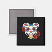 Mannen Sugar Skull Pitbull Kleding Mannen Vrouwen Magneet (Voorkant / Achterkant)