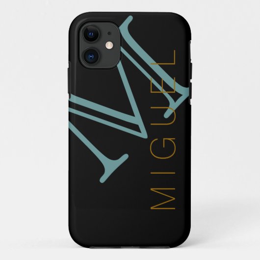 mannen suggestie monogrammen zwart Case-Mate iPhone case (Achterkant)
