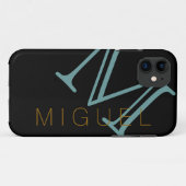 mannen suggestie monogrammen zwart Case-Mate iPhone case (Achterkant (horizontaal))