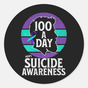 Mannen suicide awareness design Mannen mentale gez Ronde Sticker