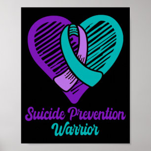 Mannen Suicide Preventie Warrior Jurk Paars En Poster