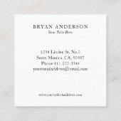 Mannen Suit, Mode-Ontwerper Vierkant Visitekaartje (Achterkant)