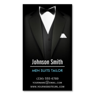 Mannen Suits Tailor - Modern Professional Black Wh Visitekaartje Magneet