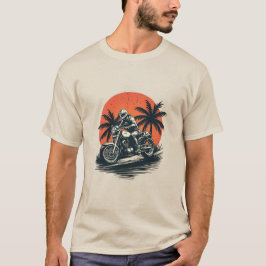 Mannen Sunset Motorfiets T-Shirt