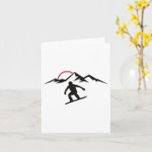 Mannen Sunset Snowboarden Kaart (Gele Bloem)