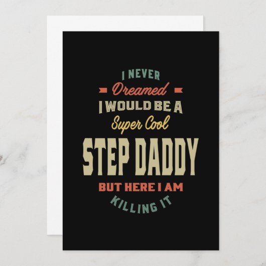 Mannen Super Cool Step Papa doodt het vader Gift Bedankkaart (Voorkant / Achterkant)