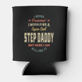 Mannen Super Cool Step Papa doodt het vader Gift Blikjeskoeler (Voorkant)