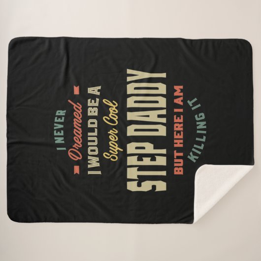 Mannen Super Cool Step Papa doodt het vader Gift Sherpa Deken (Voorkant (horizontaal))