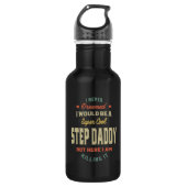 Mannen Super Cool Step Papa doodt het vader Gift Waterfles (Voorkant)