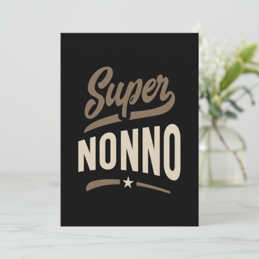 Mannen Super Nonno Grandpa Gift Bedankkaart (Staand voorkant)