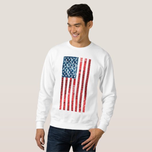 mannen sweatshirt met de amerikaanse vlag (Voorkant volledig)