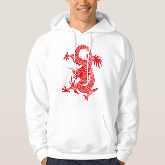 Mannen-sweatshirt met drakentotempatroon hoodie (Voorkant)