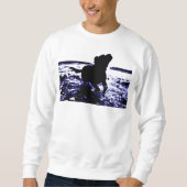 Mannen sweatshirt zwart lab in water (Voorkant)