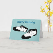Mannen Swing-dansschoenen Happy Birthday Spats Kaart (Gele Bloem)
