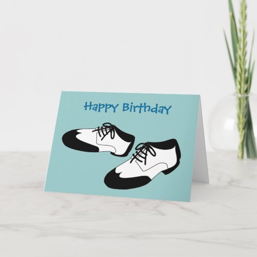 Mannen Swing-dansschoenen Happy Birthday Spats Kaart (Voorkant)
