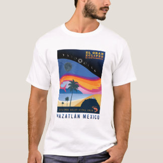 Mannen t-shirt 2024 Zonsverduistering Mazatlan Mex